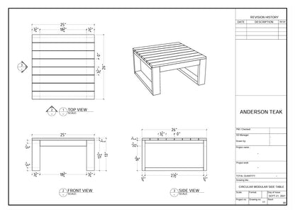 Anderson Teak Straight Side Table TB-808S — product image 3 of 3