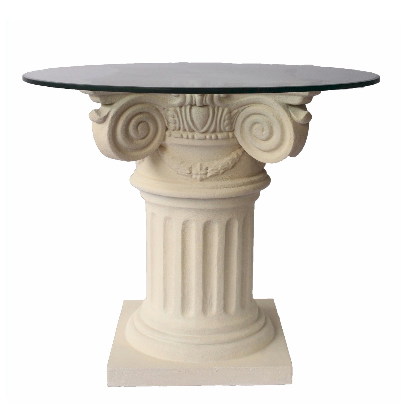 Anderson Teak Florence Dining Table with Cast Limestone Base and Glass — product image 1 of 1