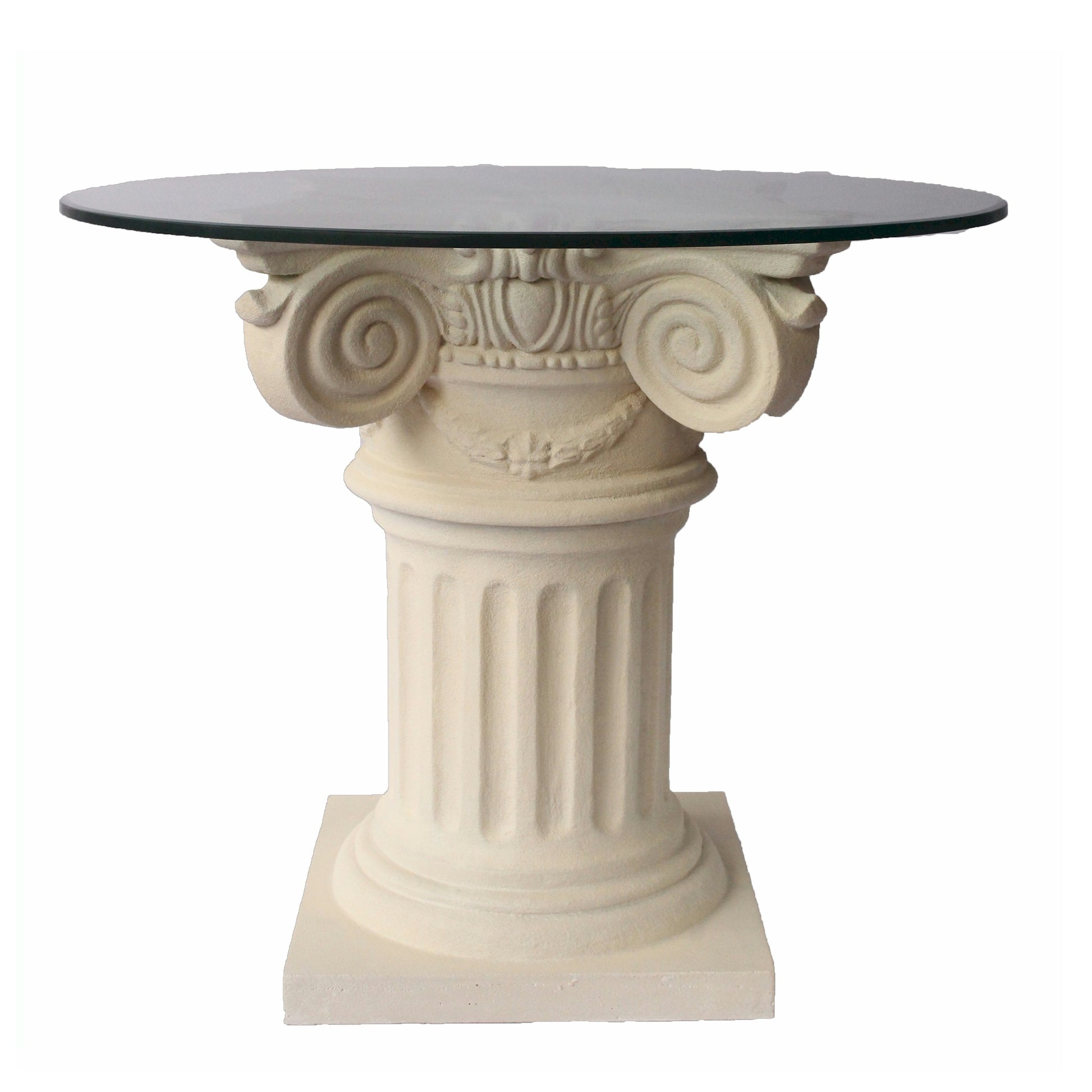 Anderson Teak Florence Dining Table with Cast Limestone Base and Glass — product image 1 of 1