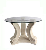 Anderson Teak Regency Cast Limestone and Glass Entry Hallway Table 42 Inch