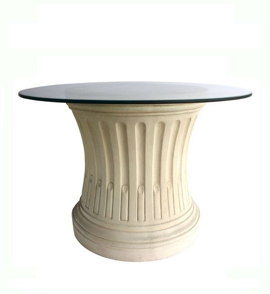 Anderson Teak Louis XVI Fluted Table 42 Inch Round Cast Limestone and Glass — product image 1 of 1
