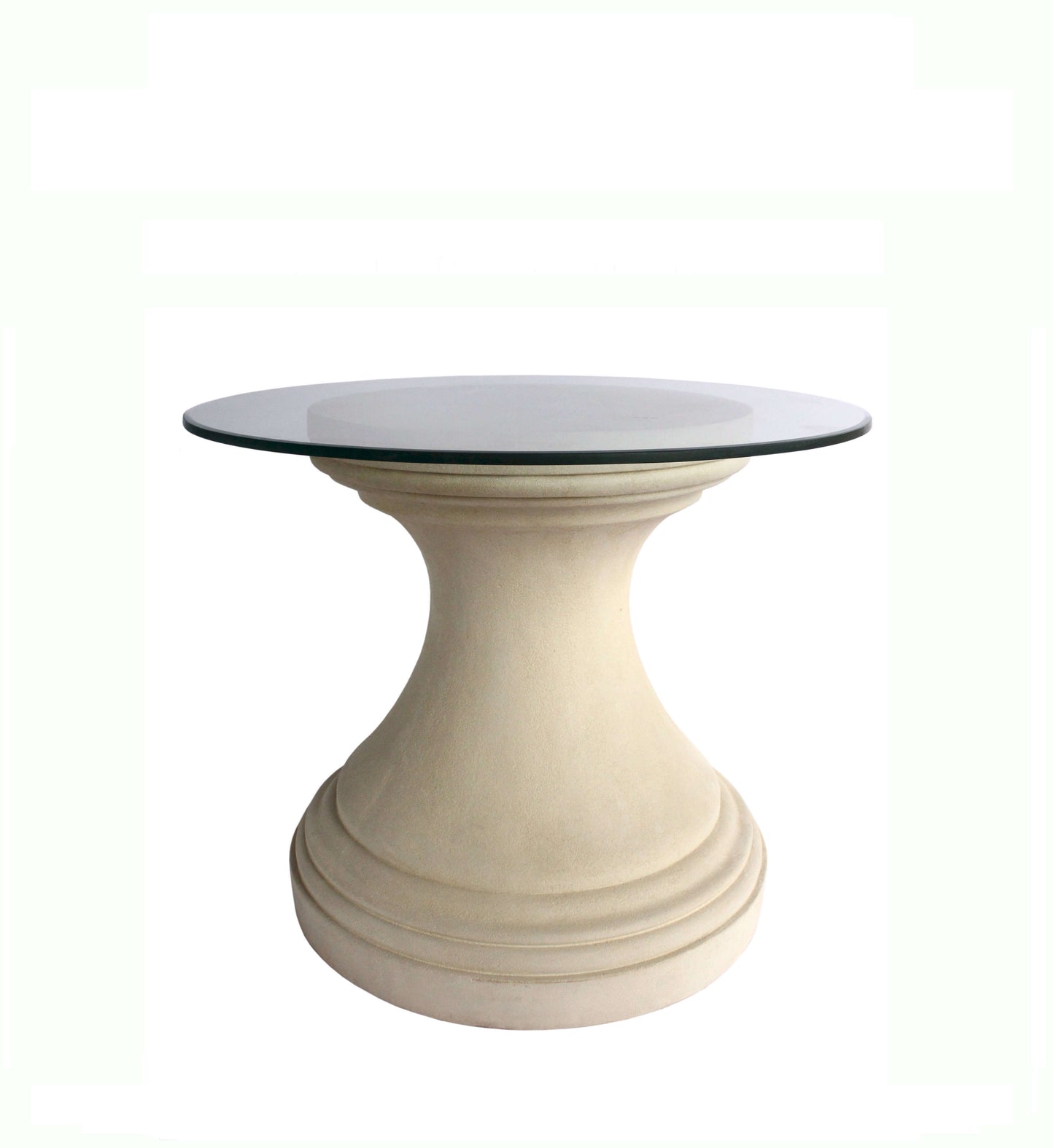 Anderson Teak Fairbank Round Table 36 Inch Cast Limestone and Glass — product image 1 of 1