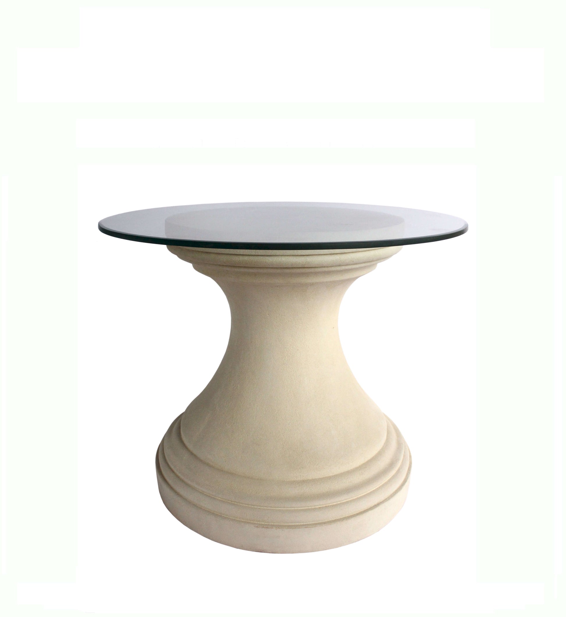 Anderson Teak Fairbank Round Table 36 Inch Cast Limestone and Glass — product image 1 of 1