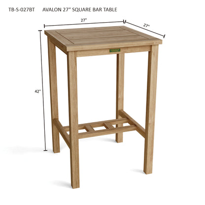 Anderson Teak Avalon 27 Inch Square Bar Table — product image 3 of 3