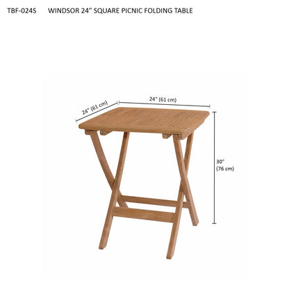 Anderson Teak Windsor 24 in Square Picnic Folding Table — product image 5 of 5