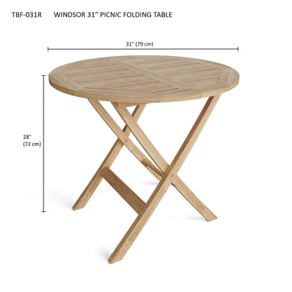 Anderson Teak Windsor 31-Inch Round Picnic Folding Table — product image 4 of 4