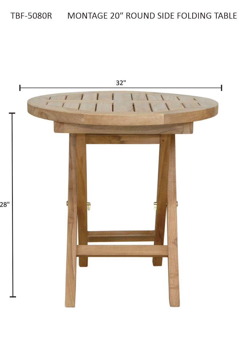 Anderson Teak Montage 20 in Round Folding Side Table — product image 3 of 3