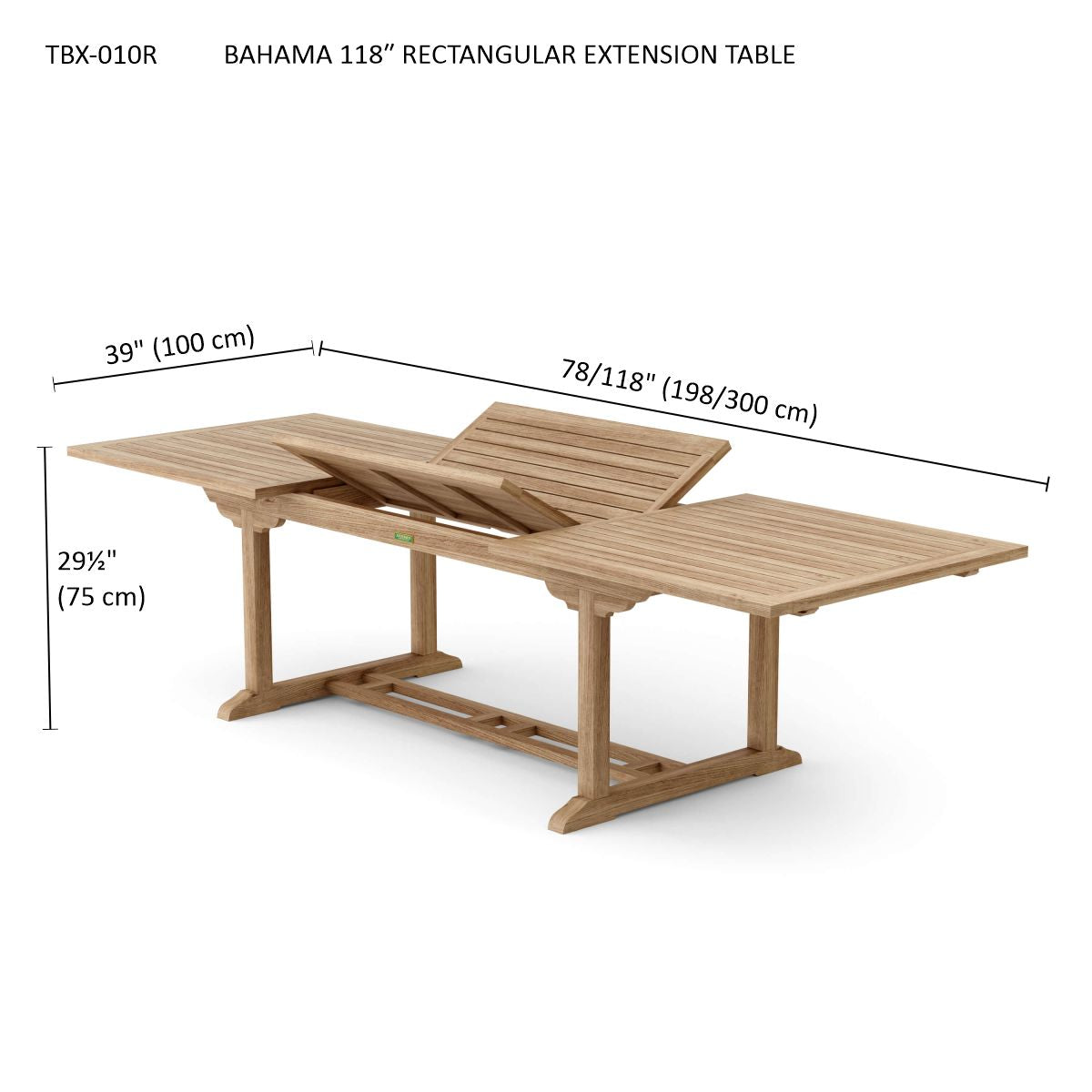 Anderson Teak Bahama 10-Foot Rectangular Extension Table — product image 5 of 5