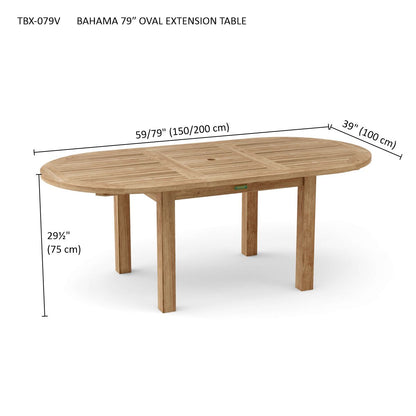 Anderson Teak Bahama 78 in Oval Extension Table — product image 5 of 5