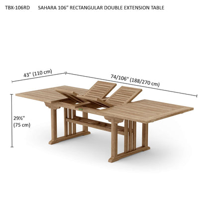 Anderson Teak Sahara 106 in Rectangular Double Extension Table — product image 5 of 5