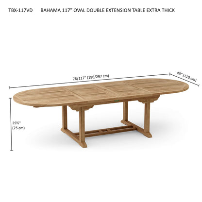 Anderson Teak Bahama 117 in Oval Double Extension Table — product image 5 of 5