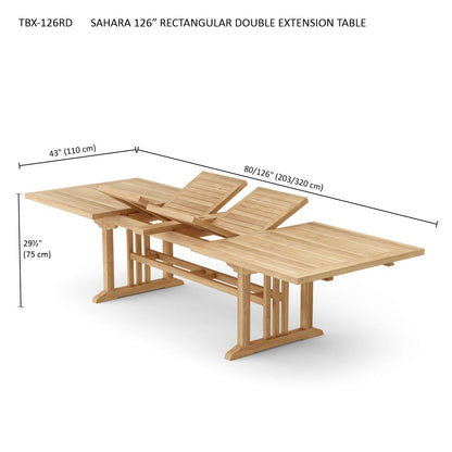 Anderson Teak Sahara 126 in Rectangular Double Extension Table — product image 5 of 5