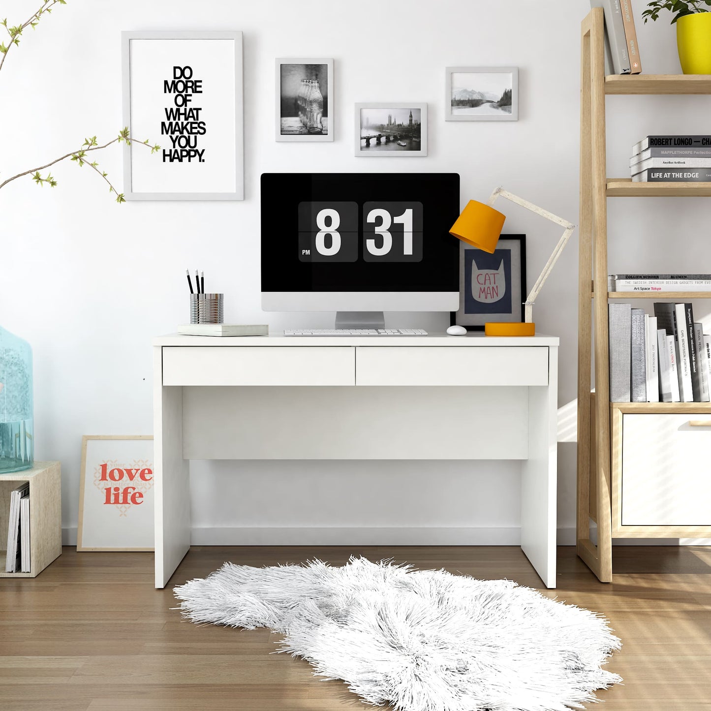 Anderson Teak Sira 47 in Writing Desk with Two Drawers — product image 1 of 8