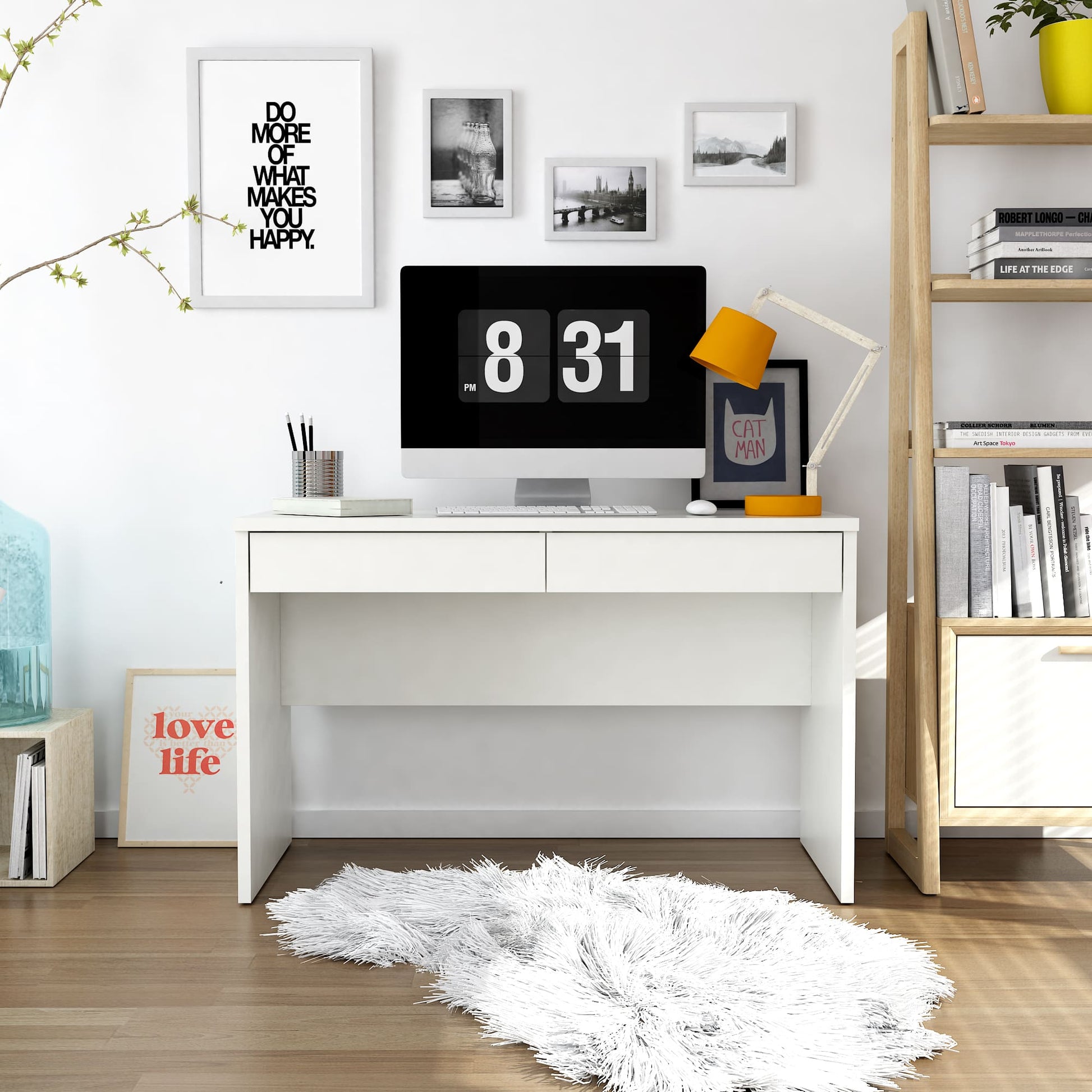 Anderson Teak Sira 47 in Writing Desk with Two Drawers — product image 1 of 8