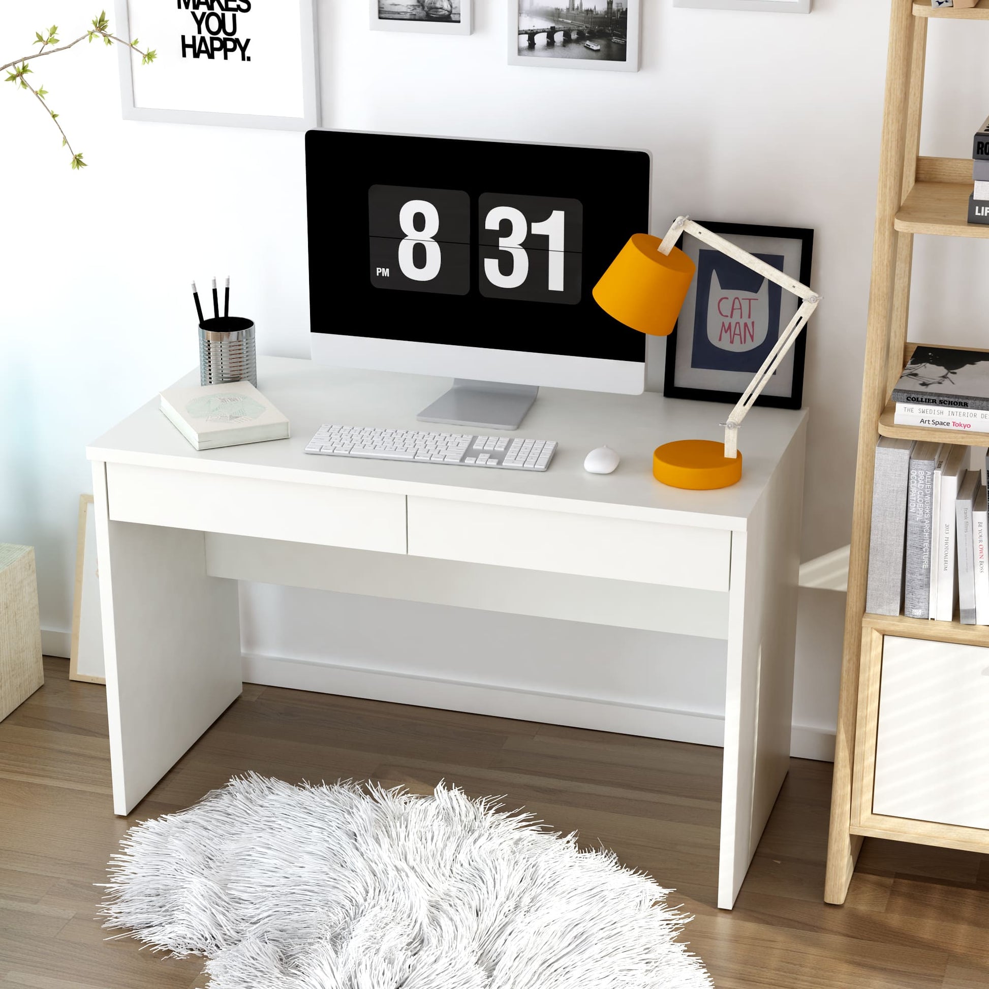 Anderson Teak Sira 47 in Writing Desk with Two Drawers — product image 3 of 8