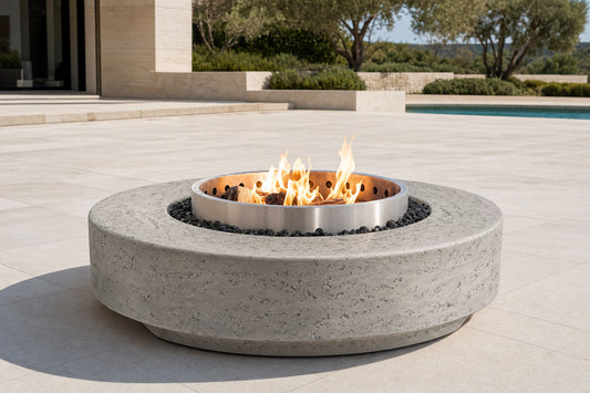 Artemis Smokeless Fire Pit - GFRC Base - Corten Steel Insert - 42" - Ash Lifestyle