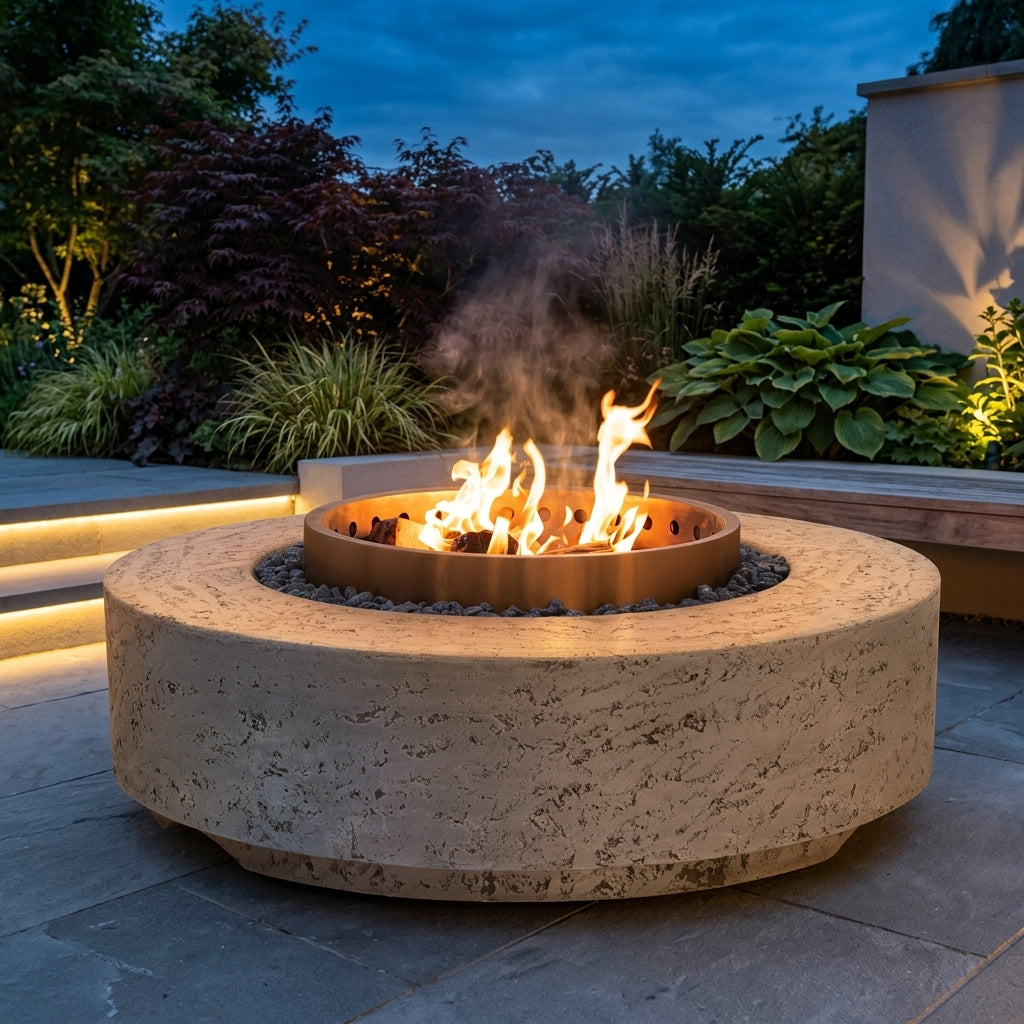 Artemis Smokeless Fire Pit - GFRC Base - Stainless Steel Insert - 42"