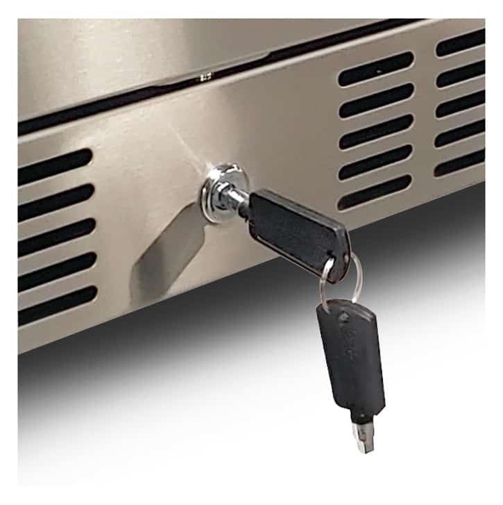 Artisan 24" outdoor refrigerator key lock, detail view