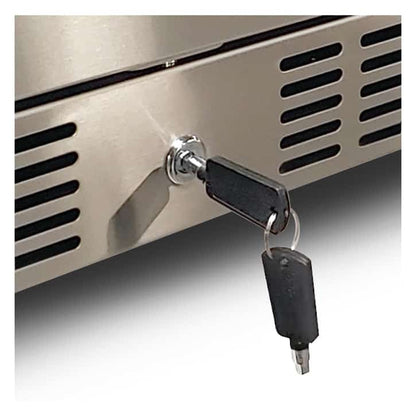 Artisan 24" outdoor refrigerator key lock, detail view