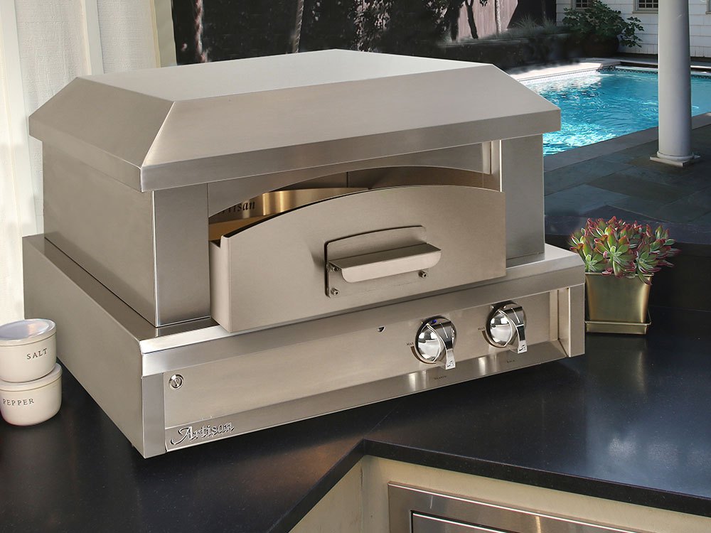 Artisan 30" countertop pizza oven ARTP-PZA on an outdoor kitchen counter