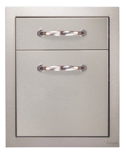 Artisan Professional 17" double drawer ARTP-2DR-17SC in stainless steel, front view