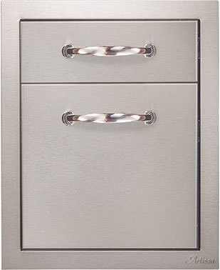 Artisan Professional stainless steel two-drawer unit with curved handles