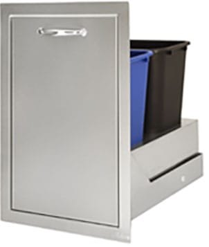 Artisan Professional double trash and recycling center in stainless steel with two cans