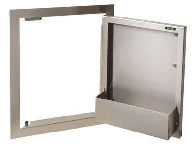 Artisan Professional stainless steel door bin on the inside of an access door