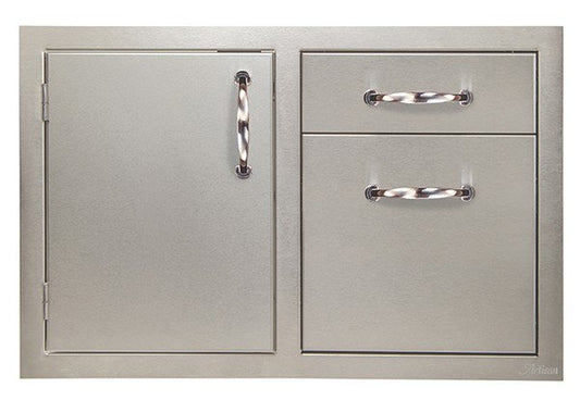 Artisan Professional door and drawer combo in stainless steel, front view