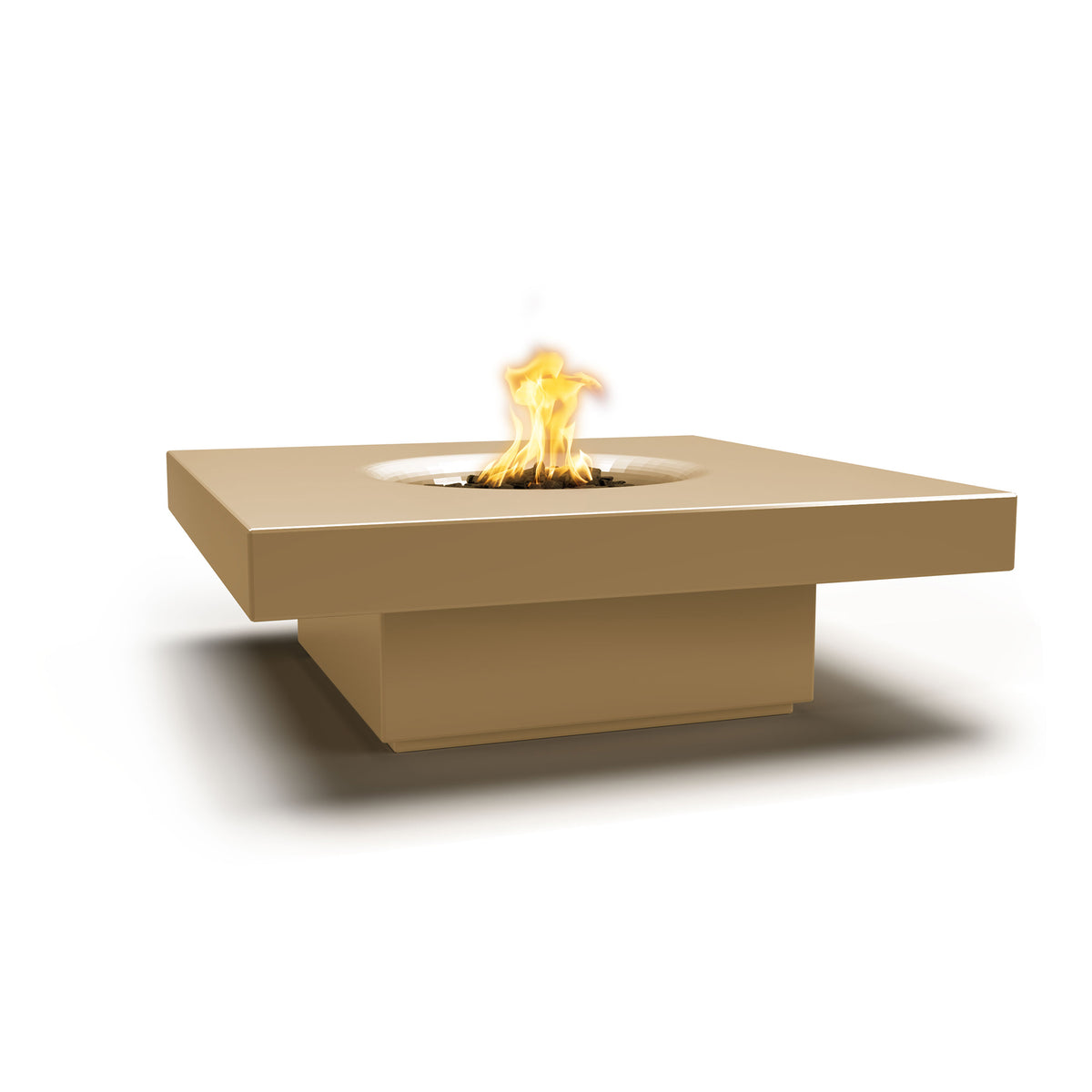 Balboa 48 inch square GFRC concrete gas fire table by The Outdoor Plus