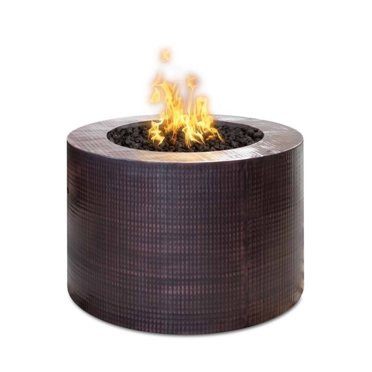 Beverly 30 inch round metal gas fire pit by The Outdoor Plus