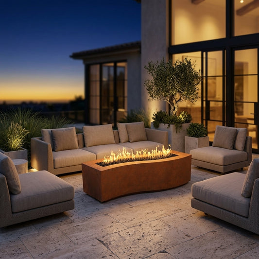 Billow Fire Pit - Corten Steel - 72" – lifestyle | Lifestyle