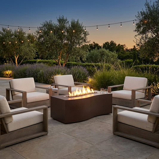 Billow Fire Pit - Hammered Copper - 60" – lifestyle | Lifestyle
