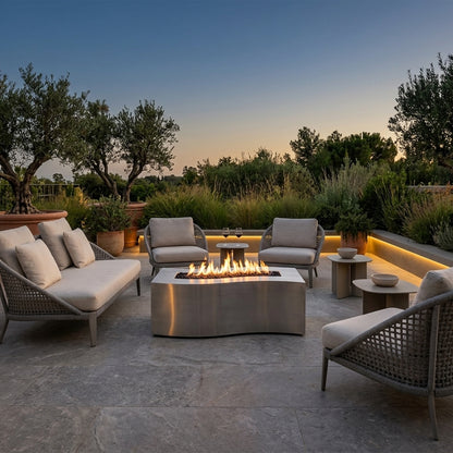 Billow Fire Pit - Stainless Steel - 60" – lifestyle | Lifestyle
