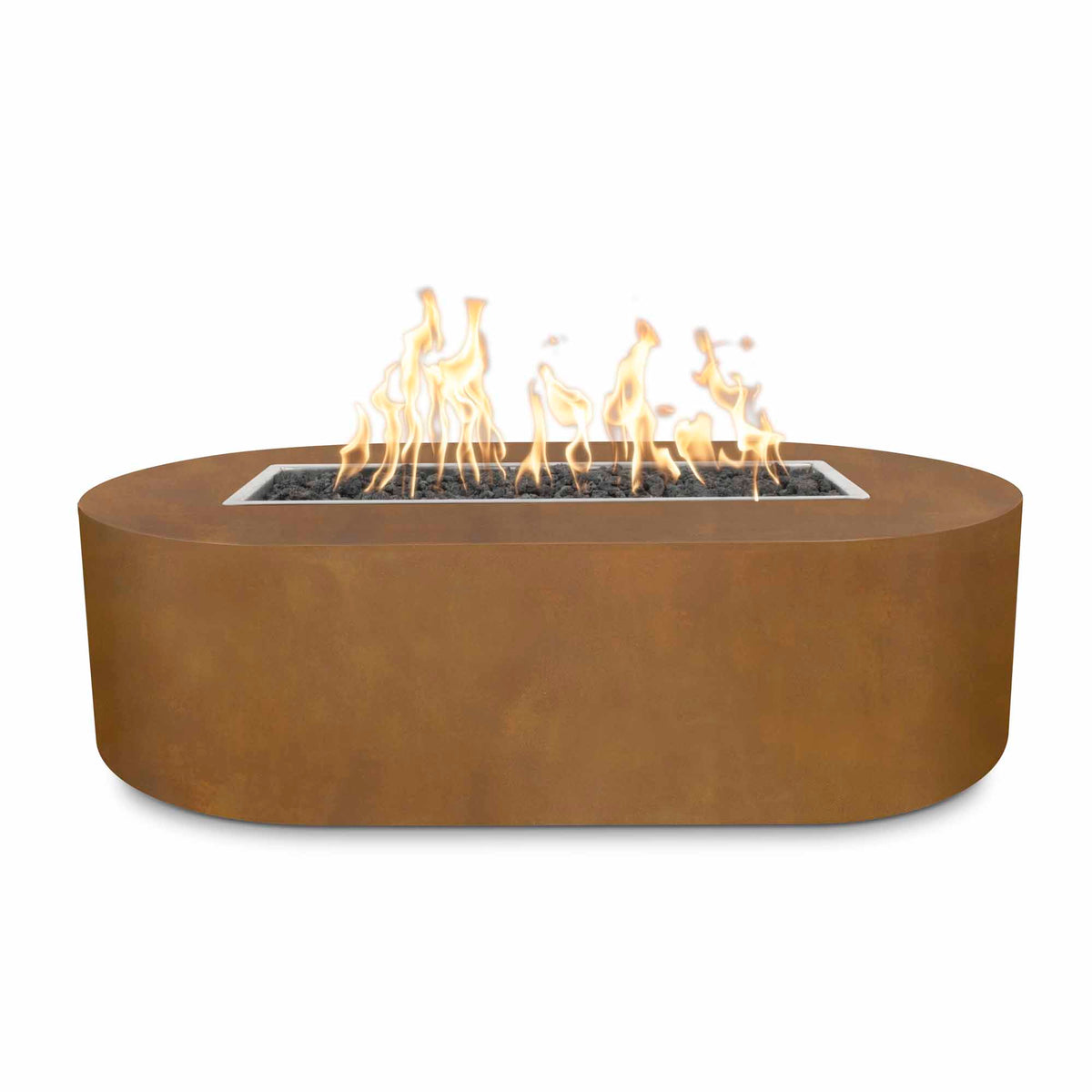 Bispo 60 inch rectangular metal gas fire pit by The Outdoor Plus