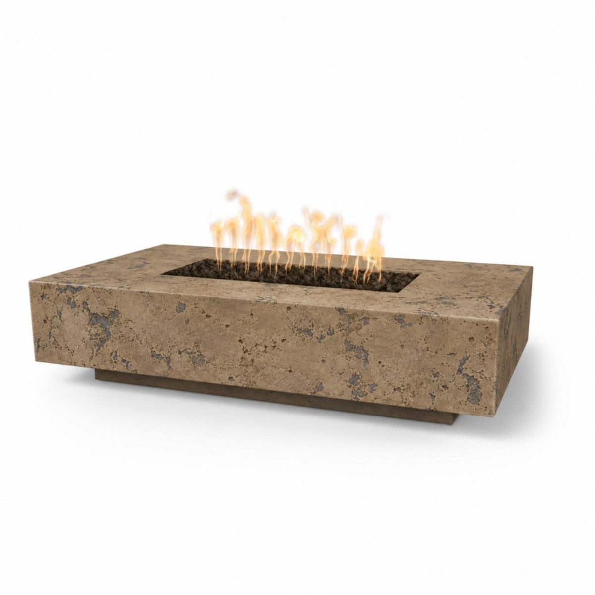 Cabo Linear Fire Pit - GFRC Concrete in Rustic Coffee finish – digital rendering, The Outdoor Plus