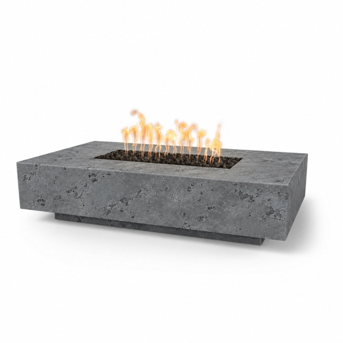 Cabo Linear Fire Pit - GFRC Concrete in Rustic Gray finish – digital rendering, The Outdoor Plus