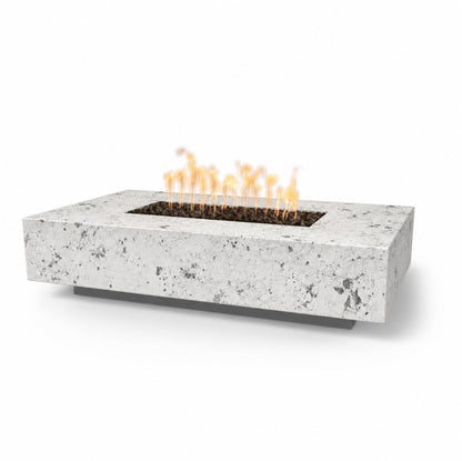 Cabo Linear Fire Pit - GFRC Concrete in Rustic White finish – digital rendering, The Outdoor Plus