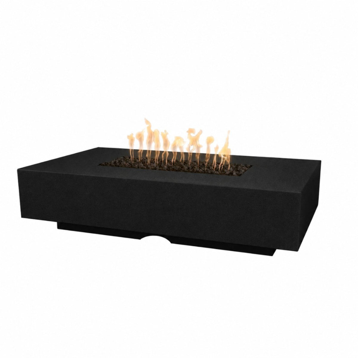Cabo Linear Fire Pit - Powder Coat in Matte Black finish – digital rendering, The Outdoor Plus