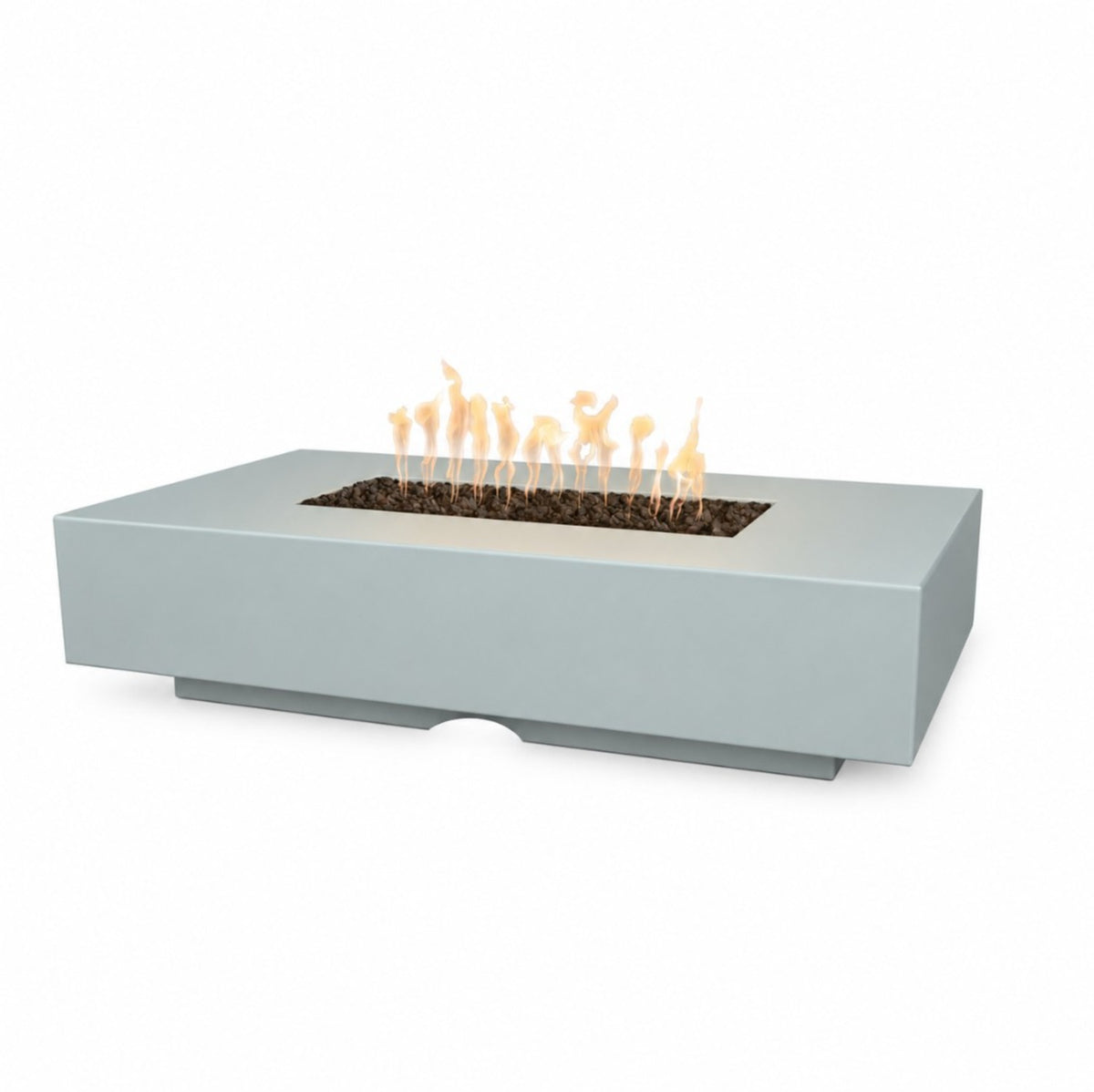 Cabo Linear Fire Pit - Powder Coat in Mist finish – digital rendering, The Outdoor Plus