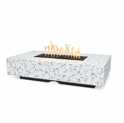 Cabo Linear Fire Pit - Powder Coat in White Vein finish – digital rendering, The Outdoor Plus