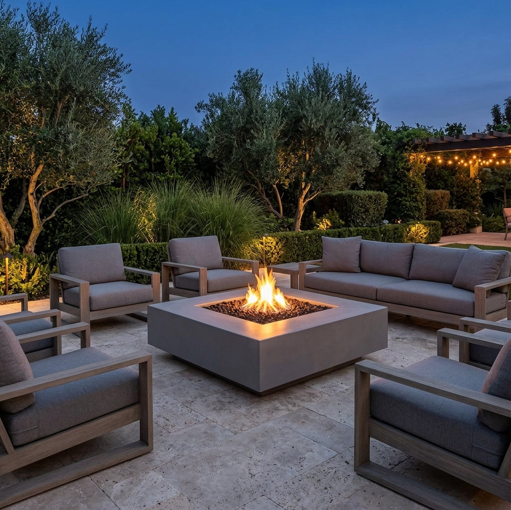 Cabo Square Fire Pit - GFRC Concrete - 36"