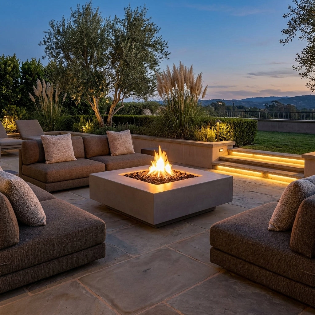 Cabo Square Fire Pit - GFRC Concrete - 48"