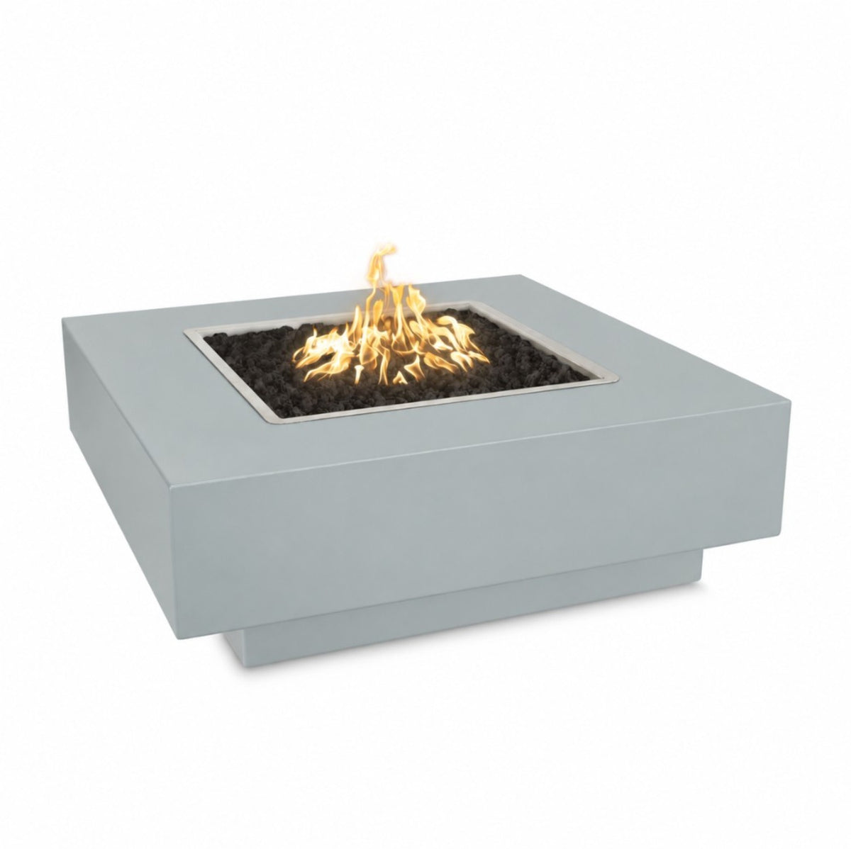 Cabo Square Fire Pit - Powder Coat in Mist finish – digital rendering, The Outdoor Plus