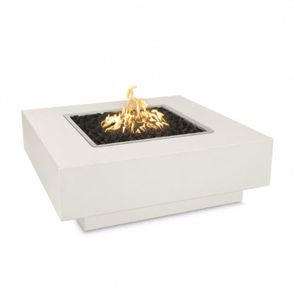 Cabo Square Fire Pit - Powder Coat in Soft White finish – digital rendering, The Outdoor Plus