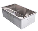 Cameo Diamond Single Bowl Undermount Stainless Steel Sink, 16"–32"