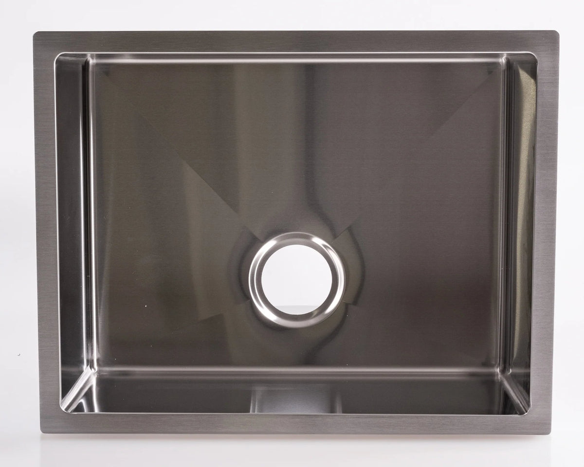 Cameo Diamond CDS-S23 23" single bowl undermount stainless steel sink, angled view