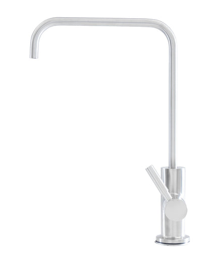 Cameo CFF-100SS square spout stainless steel filter faucet, side view