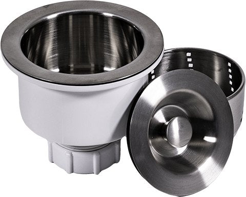 Cameo CST-200 deep kitchen sink strainer with removable basket, angled view