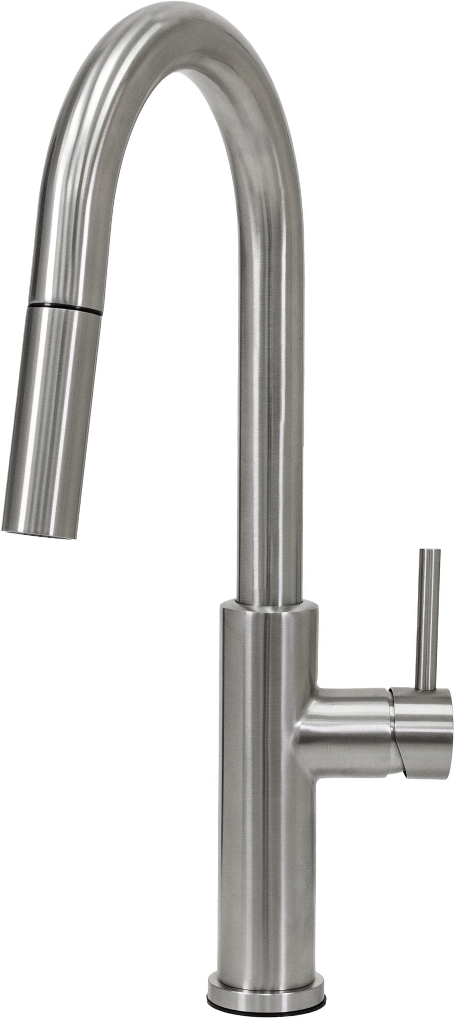 Cameo CKF-200SS pull-down kitchen faucet, hand-brushed stainless steel, side view